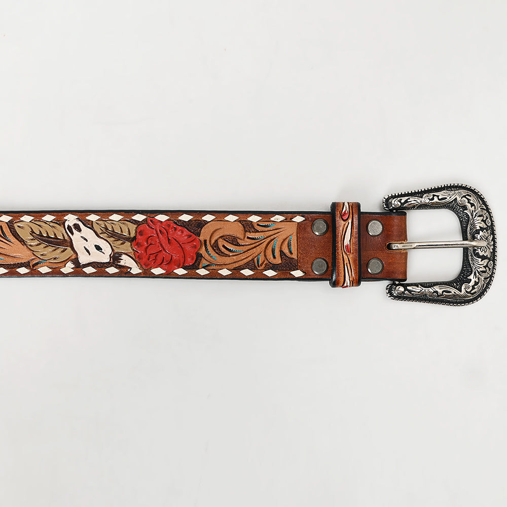 American Darling  Beautifully Hand Tooled Genuine American Leather Belt Men and  Women