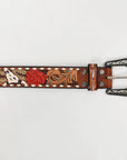 American Darling  Beautifully Hand Tooled Genuine American Leather Belt Men and  Women