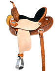 HILASON Horse Barrel Racing Endurance Trail Pleasure Leather Saddle Tan