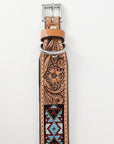 Hilason Western Style Heavy Duty Beaded American Leather Pet Dog Collar