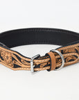 Hilason Western Style Heavy Duty Beaded American Leather Pet Dog Collar