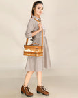 ADBGA454A American Darling Hand Tooled Hair On Genuine Leather Women Bag Western Handbag Purse