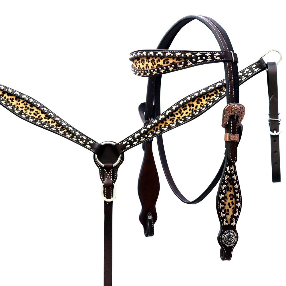 Floral Horse Western Leather Breast Collar &amp; Headstall Comfytack by Hilason