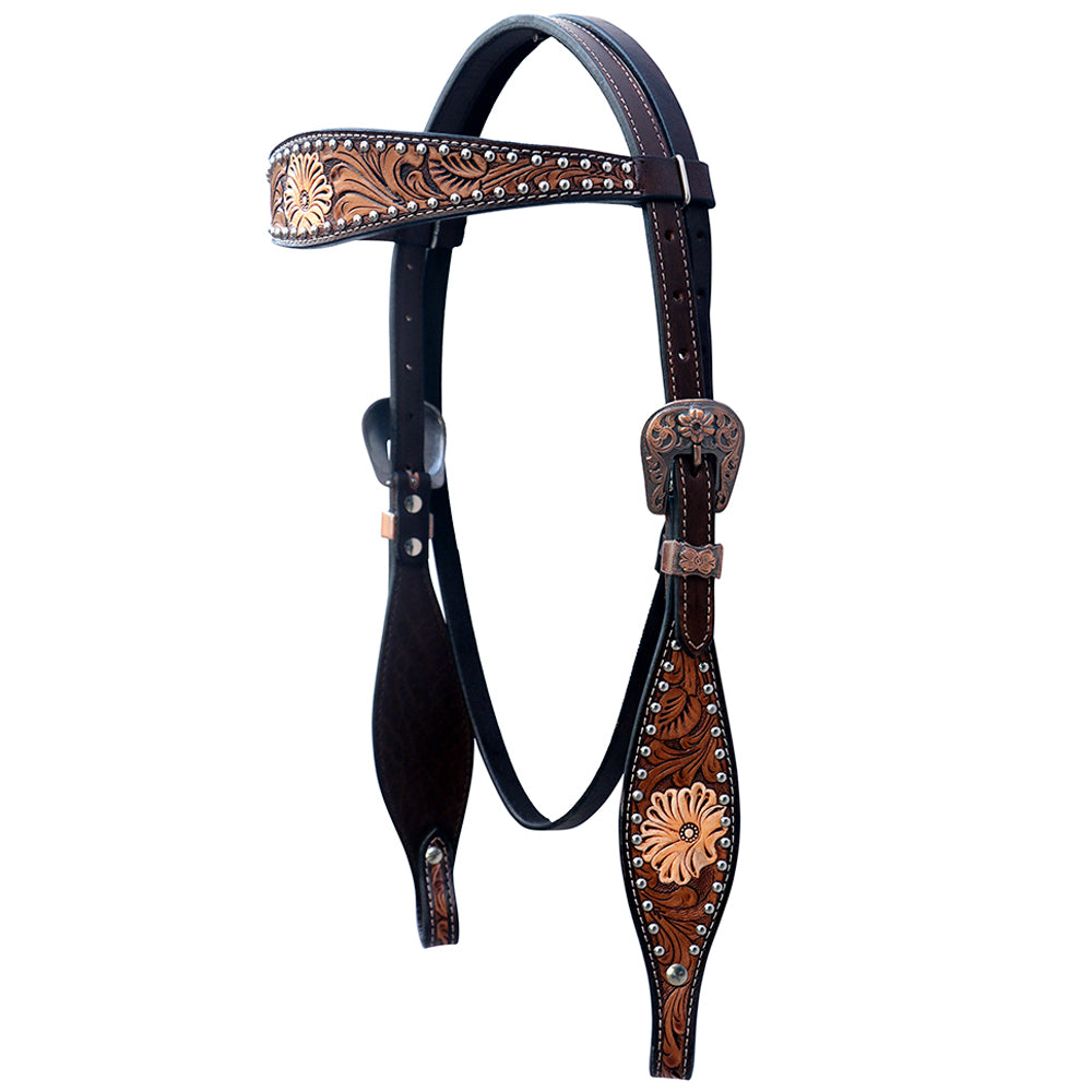 Comfytack Floral Horse Western Leather Breast Collar &amp; Headstall