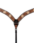Comfytack Horse Floral Hand Painted Genuine Leather Breast Collar Headstall