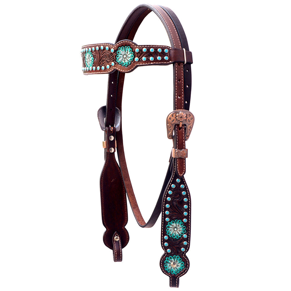 Comfytack Floral Horse Western Leather Breast Collar &amp; Headstall