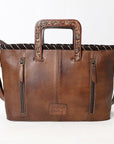 American Darling Adbg1298 Tote Hand Tooled Hair-On Genuine Leather Women Bag Western Handbag Purse