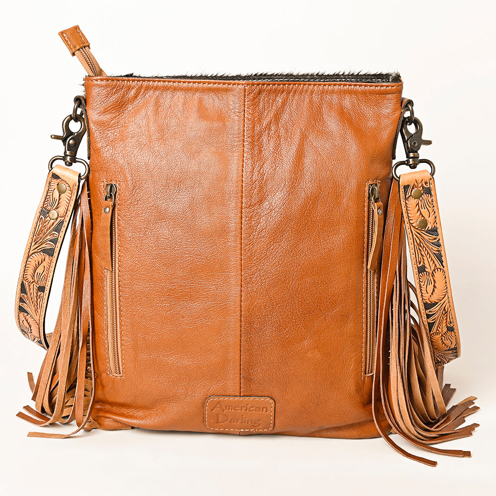 American Darling ADBG1299 Hand Tooled Hair-On Genuine Leather Women Bag Western Handbag Purse
