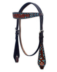 Hand-Carved Leather Western Headstall And Breast Collar Set For Training And Showing