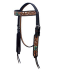 Hand-Carved Leather Western Headstall And Breast Collar Set For Training And Showing
