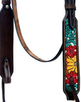 HILASON Western Horse Headstall & Breast Collar American Leather Floral Carving