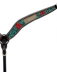 HILASON Western Horse Headstall & Breast Collar American Leather Floral Carving