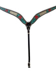 Hilason Horse Floral Hand Carved American Leather Breast Collar Headstall Brown
