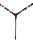 Western Horse Headstall And Floral Beaded Leather Breast Collar