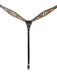HILASON Western Horse Headstall & Breast Collar American Leather Floral Carving