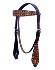 Hand-Carved Leather Western Headstall And Breast Collar Set For Training And Showing