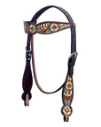 Hand-Carved Leather Western Headstall And Breast Collar Set For Training And Showing