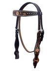 Hand-Carved Leather Western Headstall And Breast Collar Set For Training And Showing