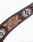 Western Horse Headstall And Floral Beaded Leather Breast Collar