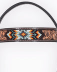 Western Horse Headstall And Floral Beaded Leather Breast Collar
