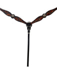 Hand-Carved Leather Western Headstall And Breast Collar Set For Training And Showing