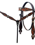 Hand-Carved Leather Western Headstall And Breast Collar Set For Training And Showing