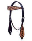 Hand-Carved Leather Western Headstall And Breast Collar Set For Training And Showing