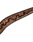 Hilason Horse Floral Hand Carved American Leather Breast Collar Headstall Brown
