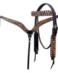 Hand-Carved Leather Western Headstall And Breast Collar Set For Training And Showing