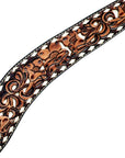 Hilason Horse Floral Hand Carved American Leather Breast Collar Headstall Brown