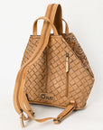 Ohlay Bags Backpack Hand Tooled Genuine Leather