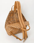 Ohlay Bags Backpack Hand Tooled Genuine Leather