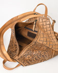 Ohlay Bags Backpack Hand Tooled Genuine Leather