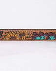 Hand Tooled Vegetable Tanned Authentic American Cowhide Belt For Gentlemen And Ladies