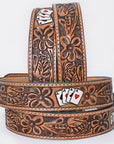 OHLAY Beautifully hand tooled Genuine American Leather Belt Men and  Women