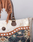 OHLAY WEEKENDER Upcycled Canvas Hair-on Genuine Leather women bag western handbag purse