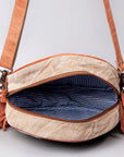 Ohlay Bags OHV119 Canteen Upcycled Wool Canvas Hair-On Genuine Leather Women Bag Western Handbag Purse
