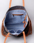OHLAY WEEKENDER Upcycled Wool Embossed  Genuine Leather women bag western handbag purse