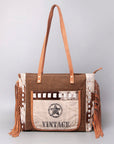 OHLAY OHV131 HOBO Upcycled Canvas Hair-on Genuine Leather women bag western handbag purse