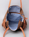 OHLAY OHV131 HOBO Upcycled Canvas Hair-on Genuine Leather women bag western handbag purse