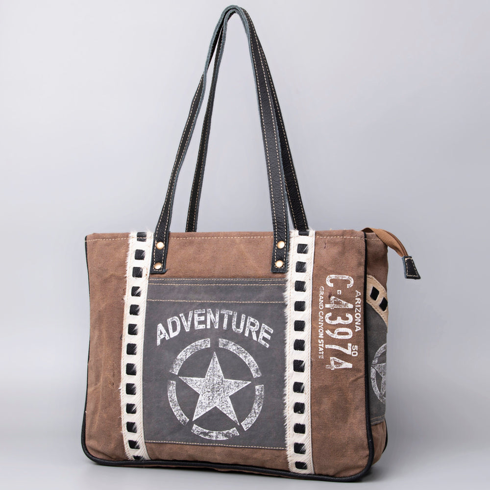 OHLAY OHV132 HOBO Upcycled Canvas Hair-on Genuine Leather women bag western handbag purse