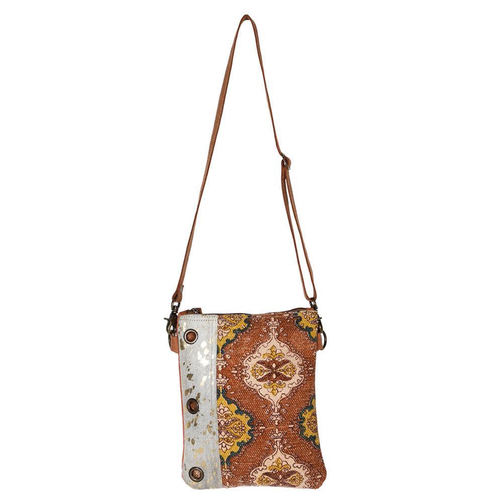 Ohlay Bags OHV216 Cross Body Ii Upcycled Wool Upcycled Canvas Hair-On Genuine Leather Women Bag Western Handbag Purse