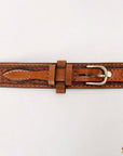 HILASON Western Genuine Leather Belt for Men Women Cowboy Cowgirl Handmade Unisex Full Grain Heavy Duty Tooled Belt for Jeans