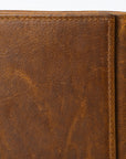 American Tanner Genuine Leather Rodeo Trifold Unisex Wallet With Chain Snap