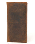 AMERICAN TANNER Genuine Leather Long Bifold Wallet For Men Women H7 X W3