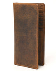 AMERICAN TANNER Genuine Leather Long Bifold Wallet For Men Women H7 X W3