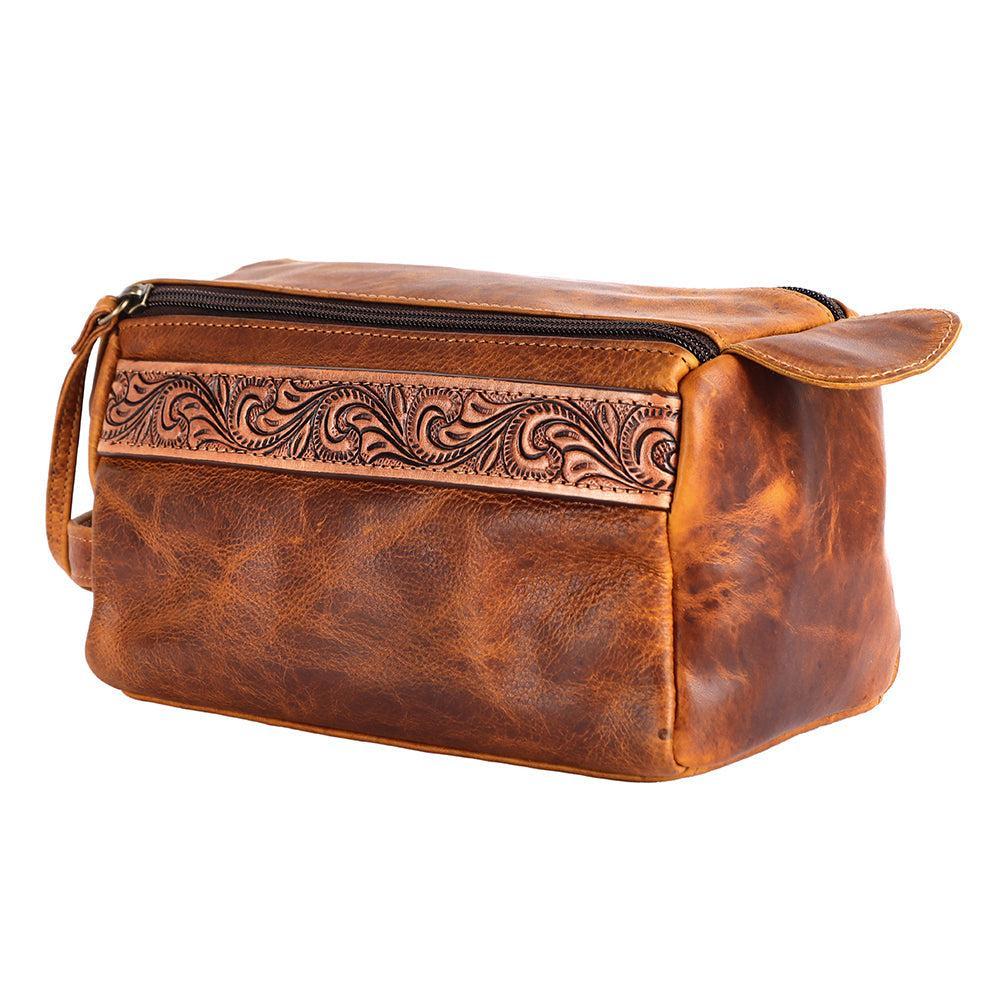 Ohlay Bags OHM111B Toiletry Hand Tooled Genuine Leather Women Bag Western Handbag Purse