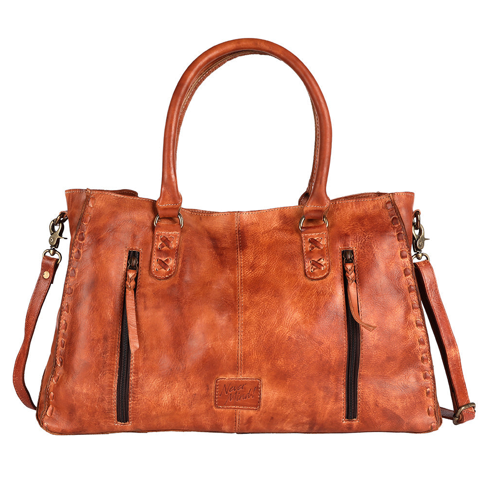 Never Mind Nmbgm125B Tote Vintage Handmade Genuine Cowhide Leather Women Bag Western Handbag Purse