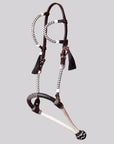 Hilason Western Horse Noseband Genuine Leather Rein With Bosal Set White / Black