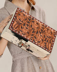 ADBGA458 American Darling Hand Tooled Hair On Genuine Leather Women Bag Western Handbag Purse